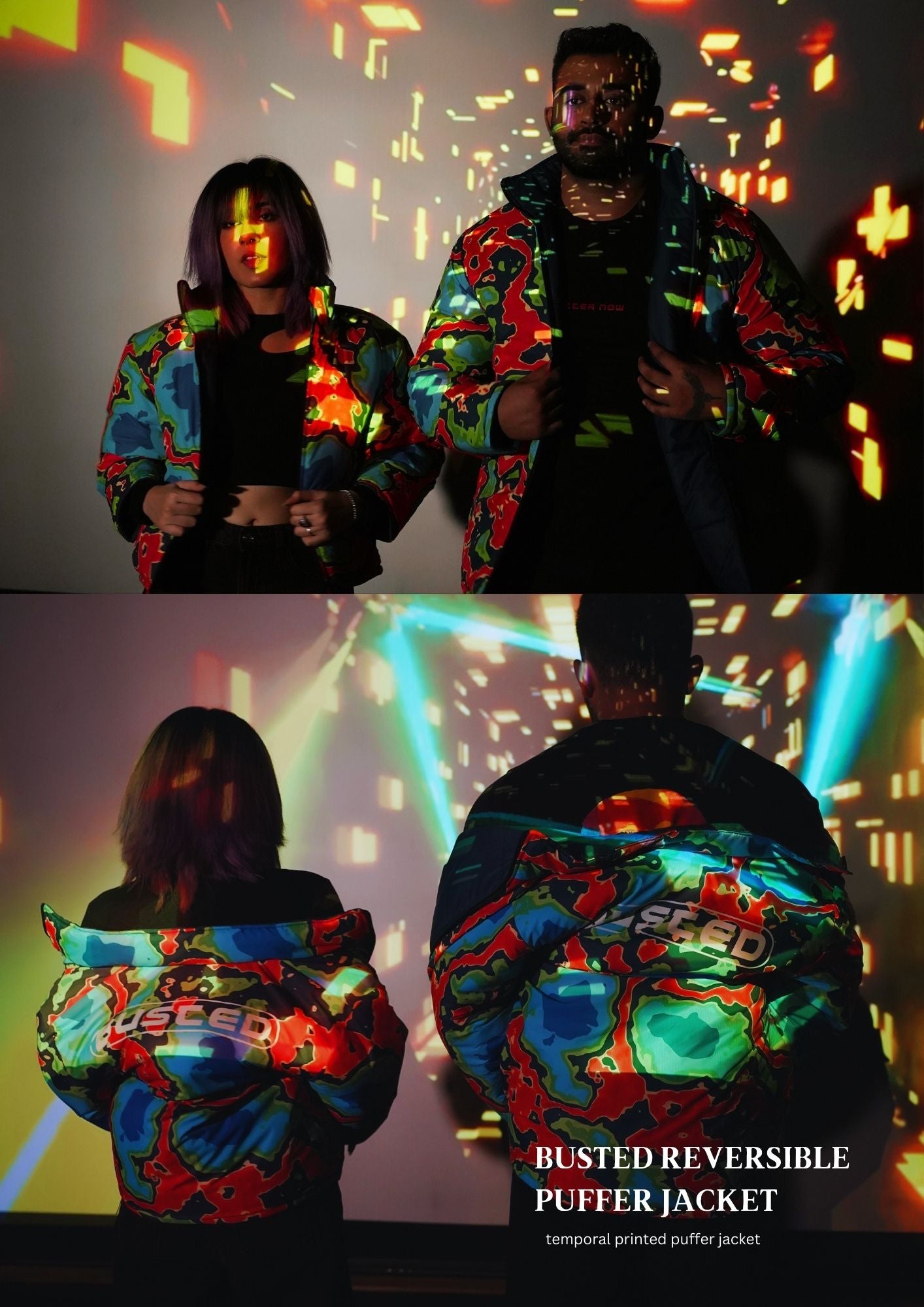 Busted Puffer Jacket Reversible Puffer Jacket