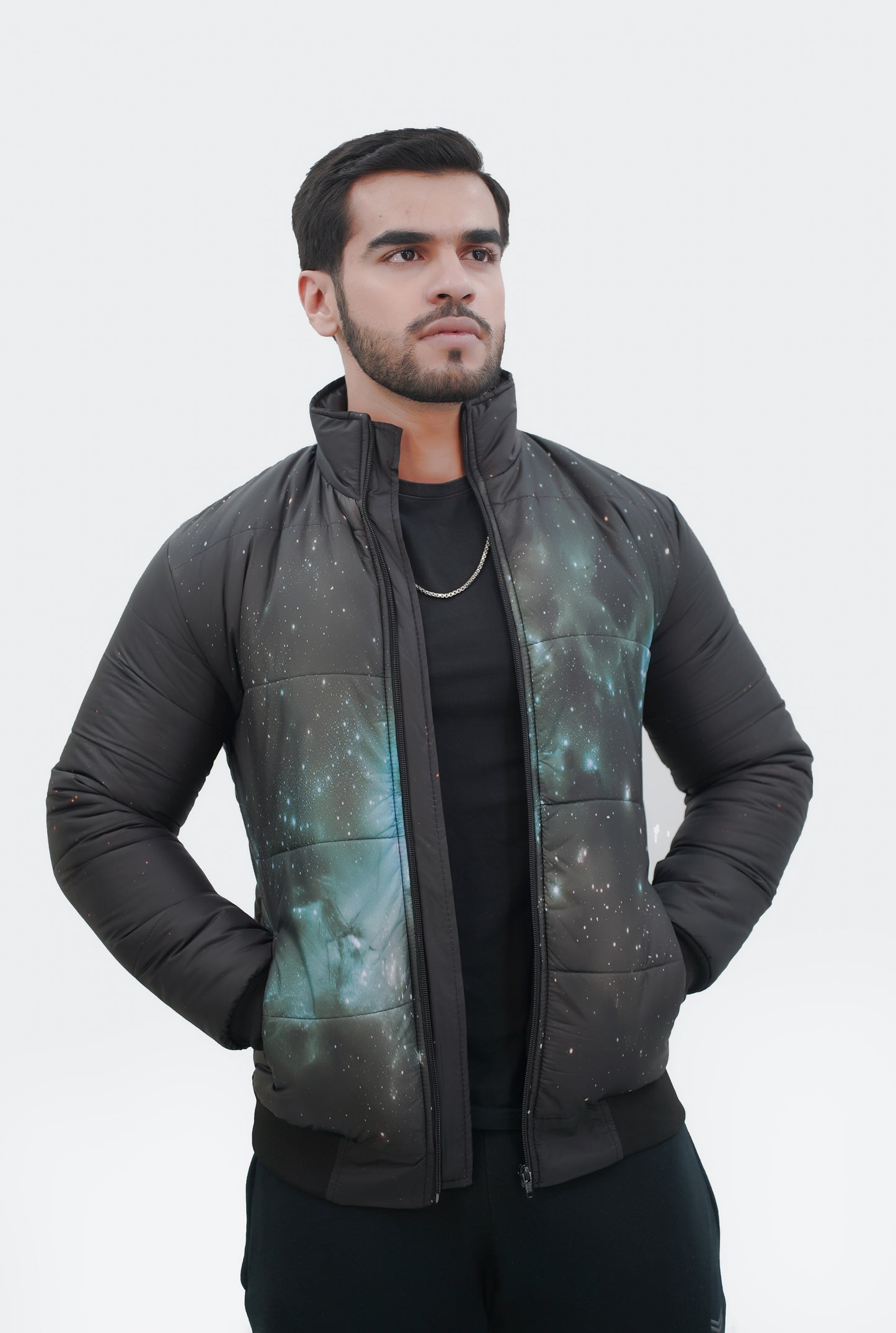 Jacket Men Beautiful Glowing Galaxy Men's Bomber Jacket Lightweight Casual Stylish Windbreaker Varsity Jackets