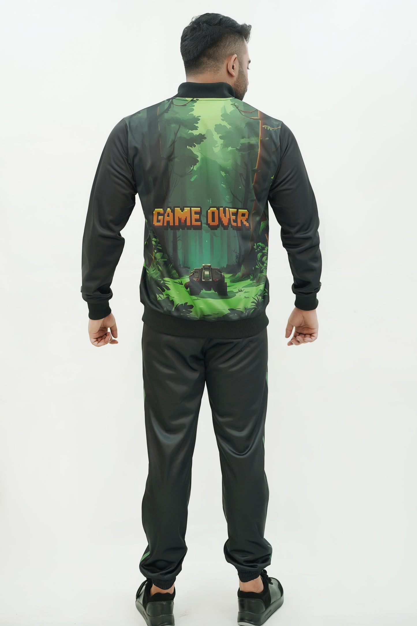 Game Over Contrast Printed Winter Tracksuit For Men