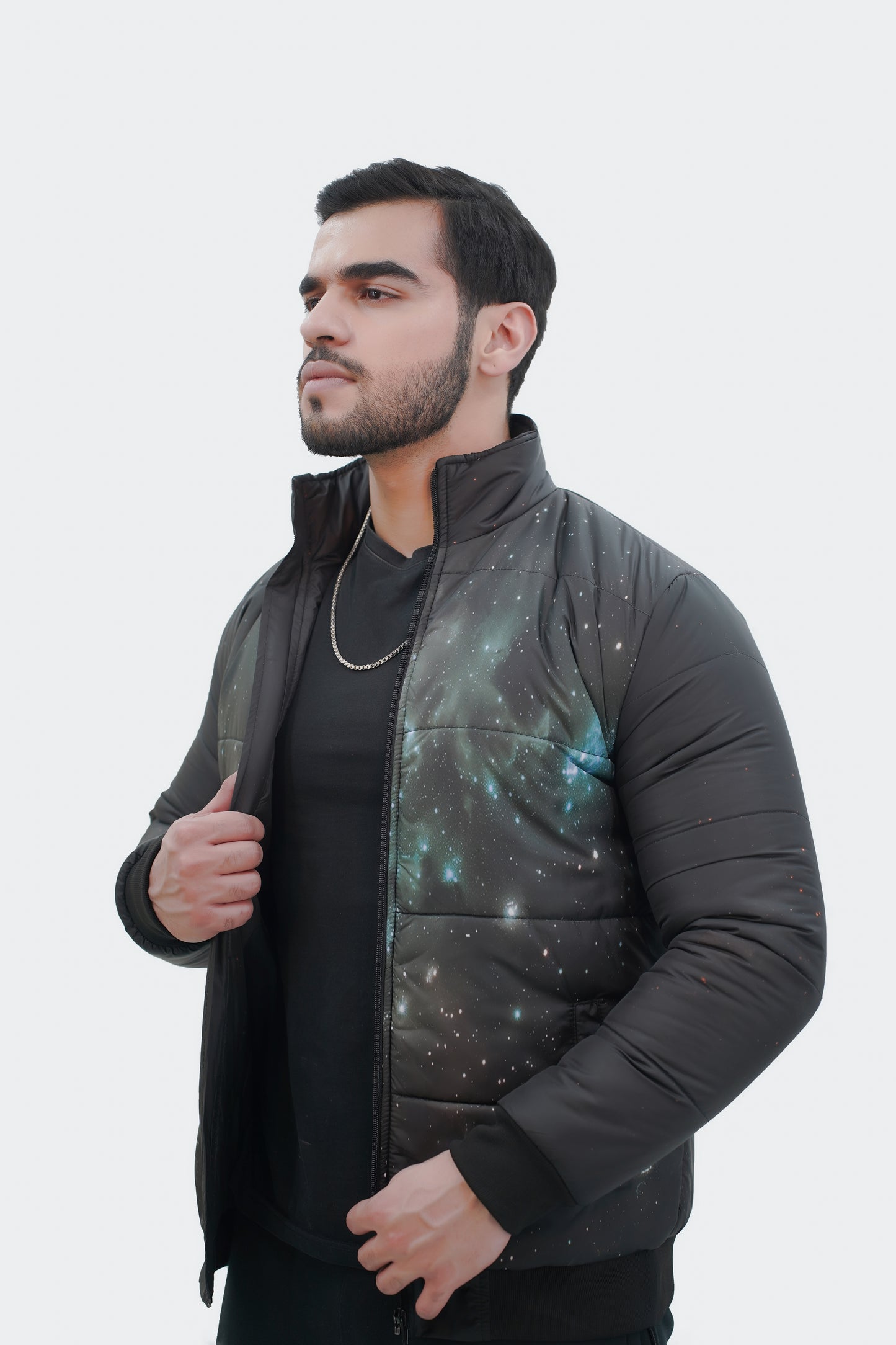 Jacket Men Beautiful Glowing Galaxy Men's Bomber Jacket Lightweight Casual Stylish Windbreaker Varsity Jackets