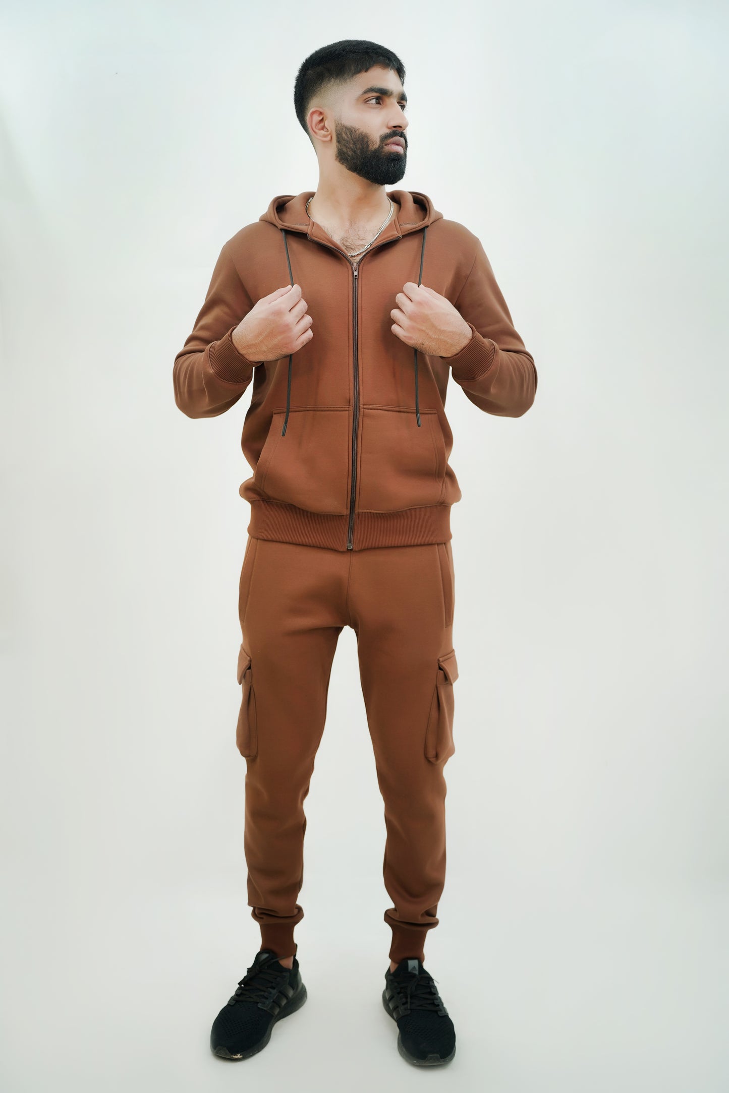 Zipper Hoodie with Cargo Trouser set