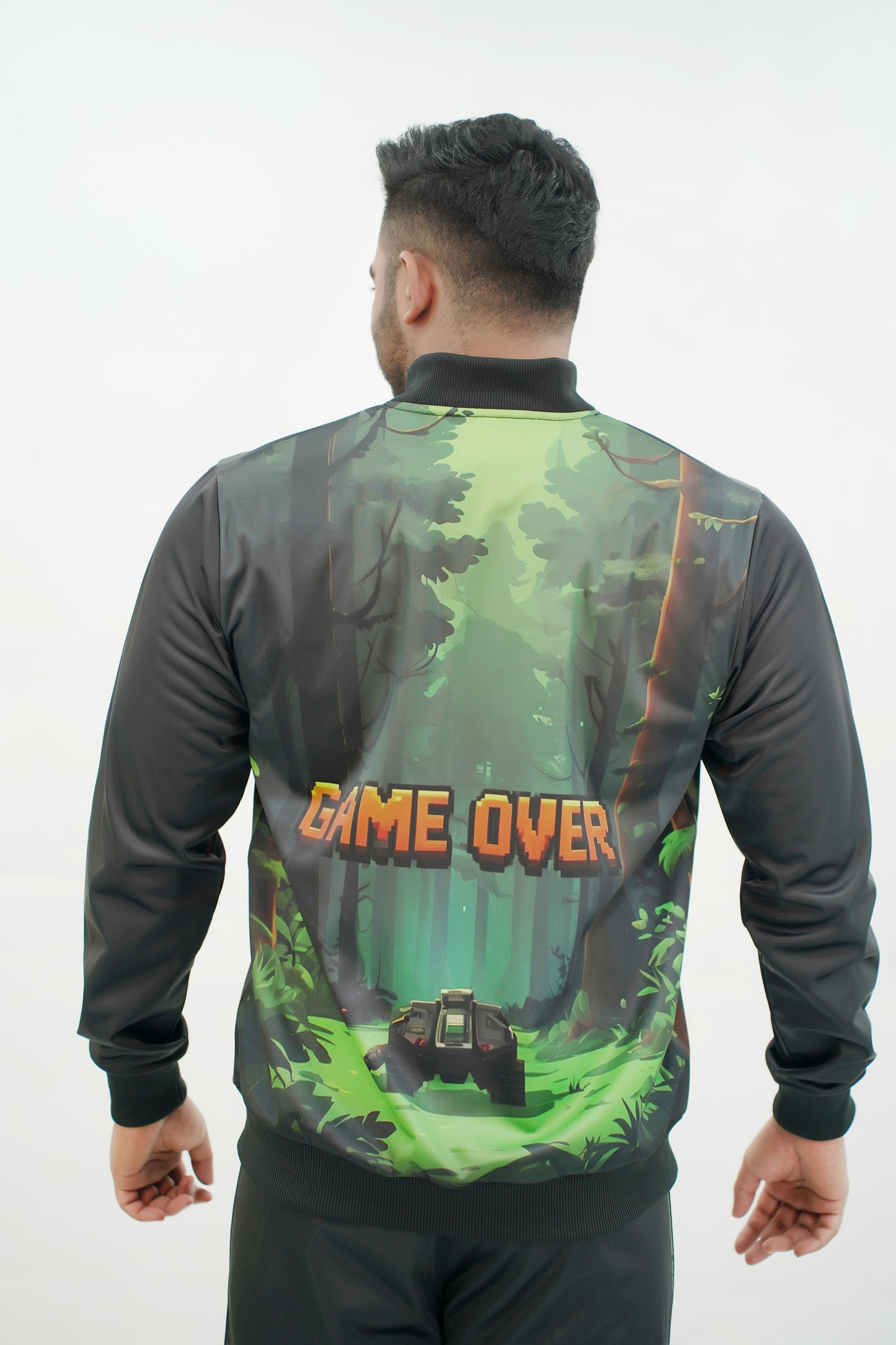 Game Over Contrast Printed Winter Tracksuit For Men