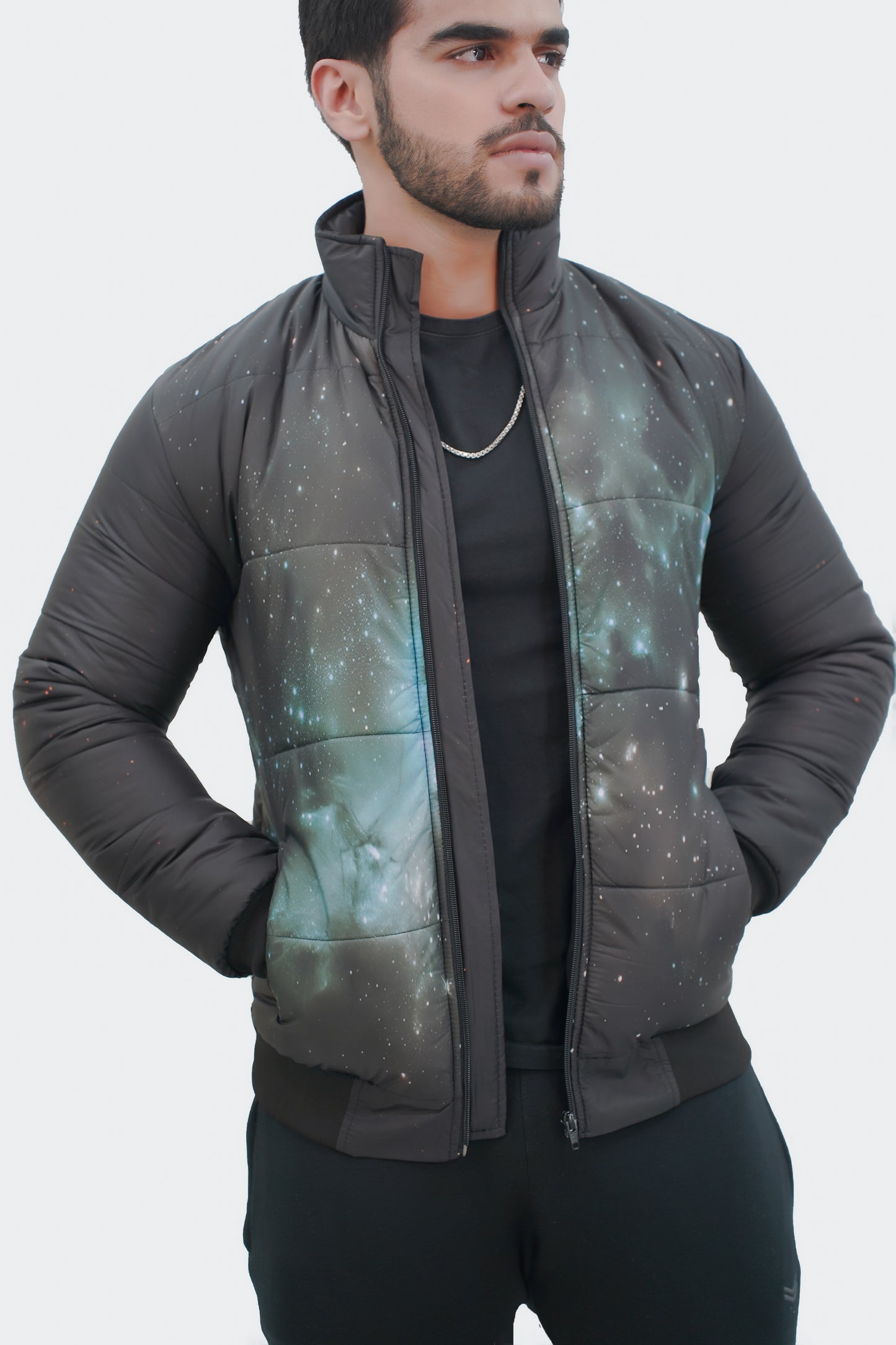 Jacket Men Beautiful Glowing Galaxy Men's Bomber Jacket Lightweight Casual Stylish Windbreaker Varsity Jackets