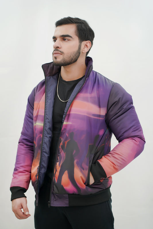 After Hours Printed Puffer Jacket Bas