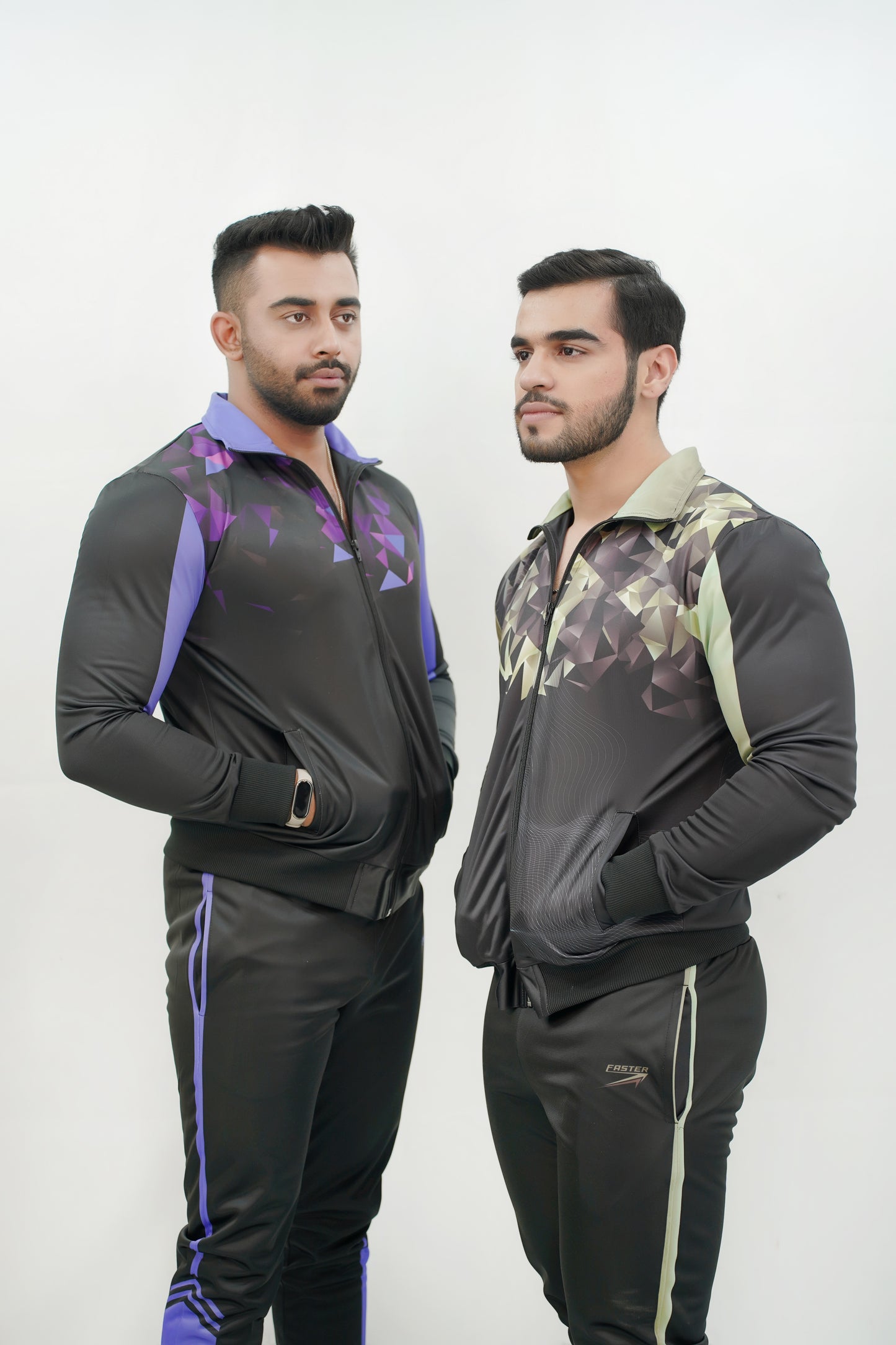 MEN Full Sleeves Tracksuit with Abstract Hem