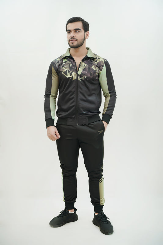 MEN Full Sleeves Tracksuit with Abstract Hem