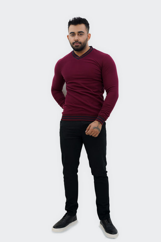 REVERSIBLE V NECK SWEATER