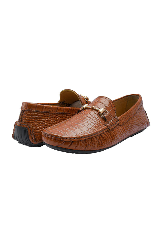 Embossed Leather Driving Shoe