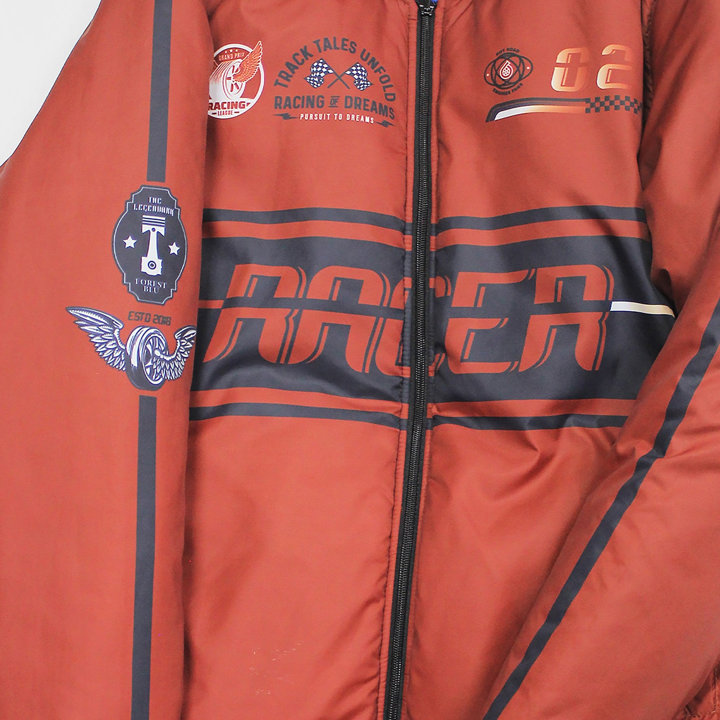 Reversible Racer Unisex Jacket - Orange