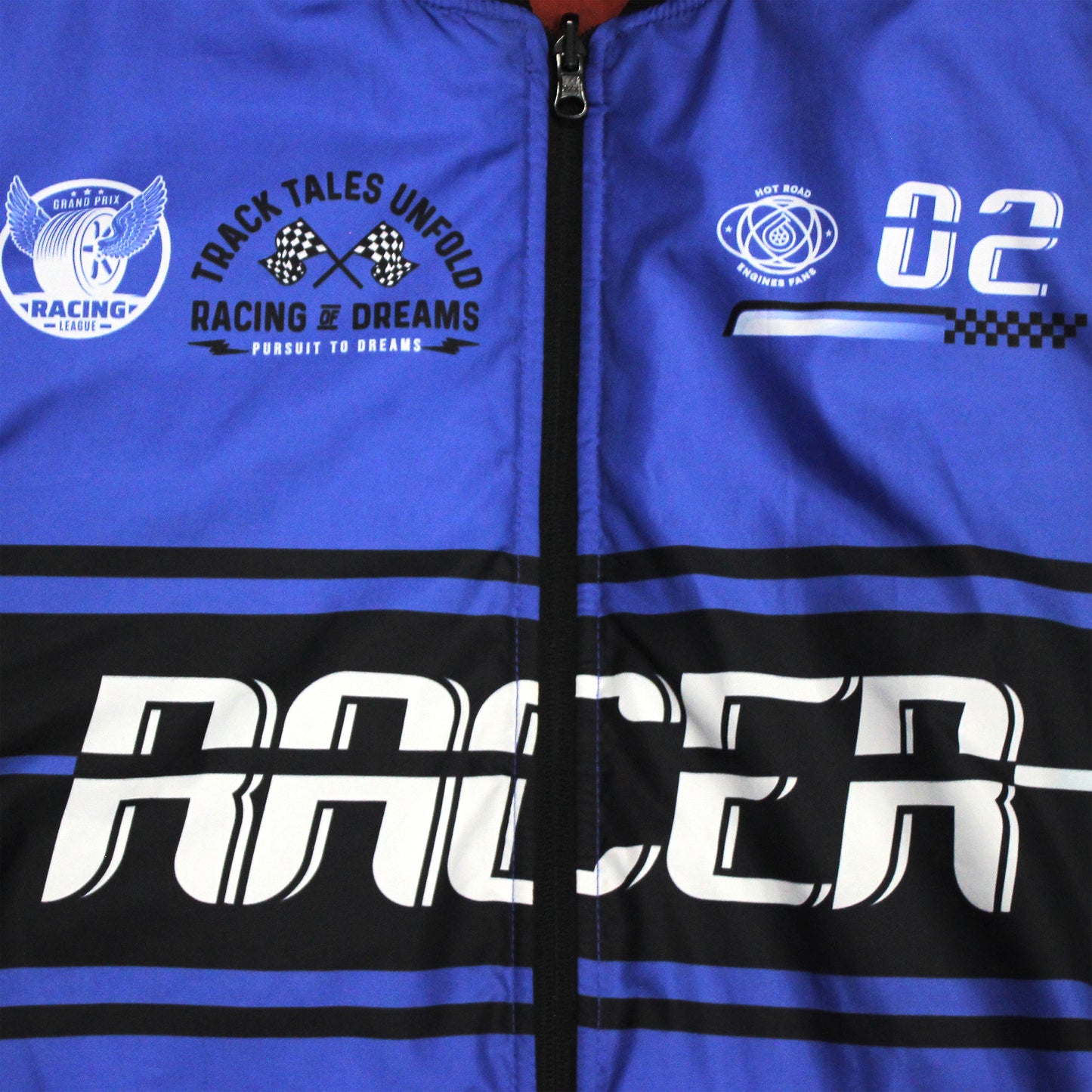 Reversible Racer Unisex Jacket - Blue