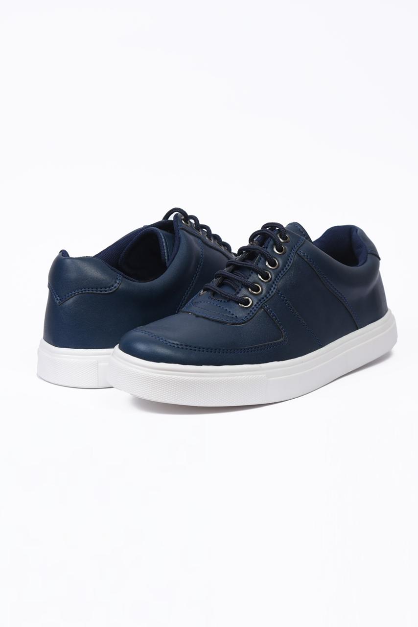 Pu Leather Sneaker Blue