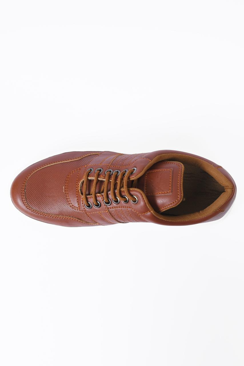 PU Leather Perforated Sneaker Tan