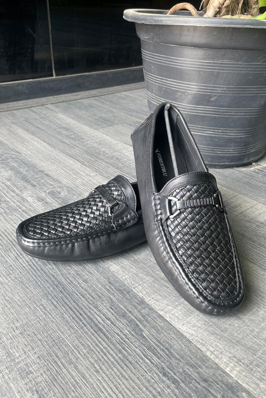 Woven Leather Driving Shoe