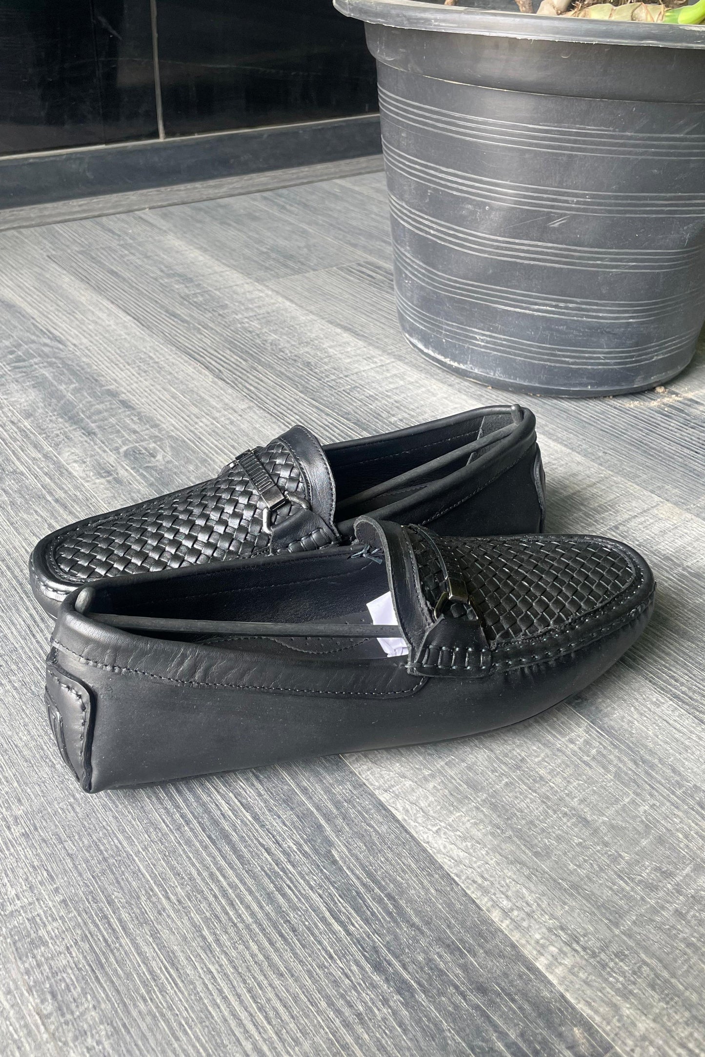 Woven Leather Driving Shoe