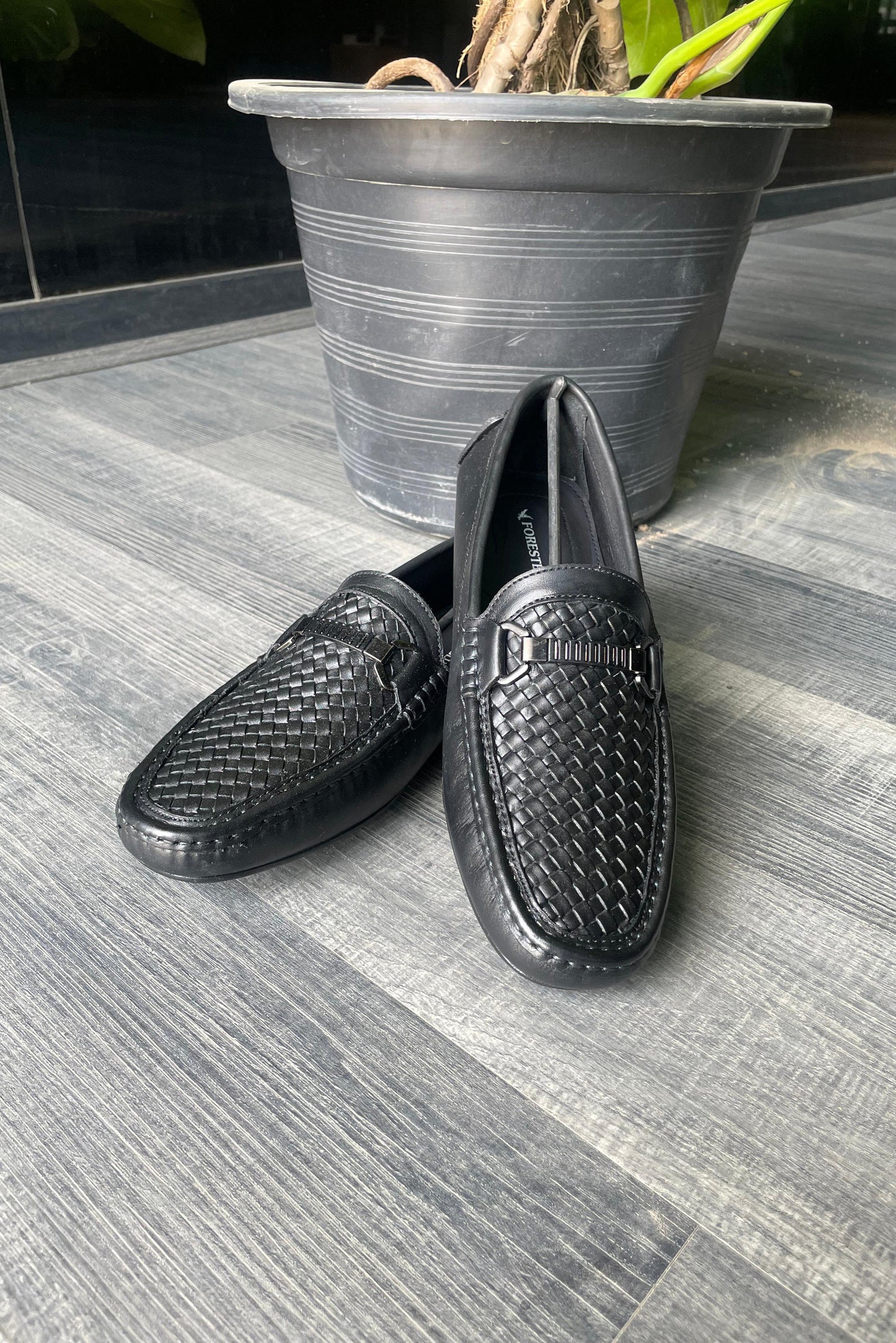 Woven Leather Driving Shoe